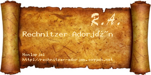 Rechnitzer Adorján névjegykártya