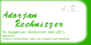 adorjan rechnitzer business card